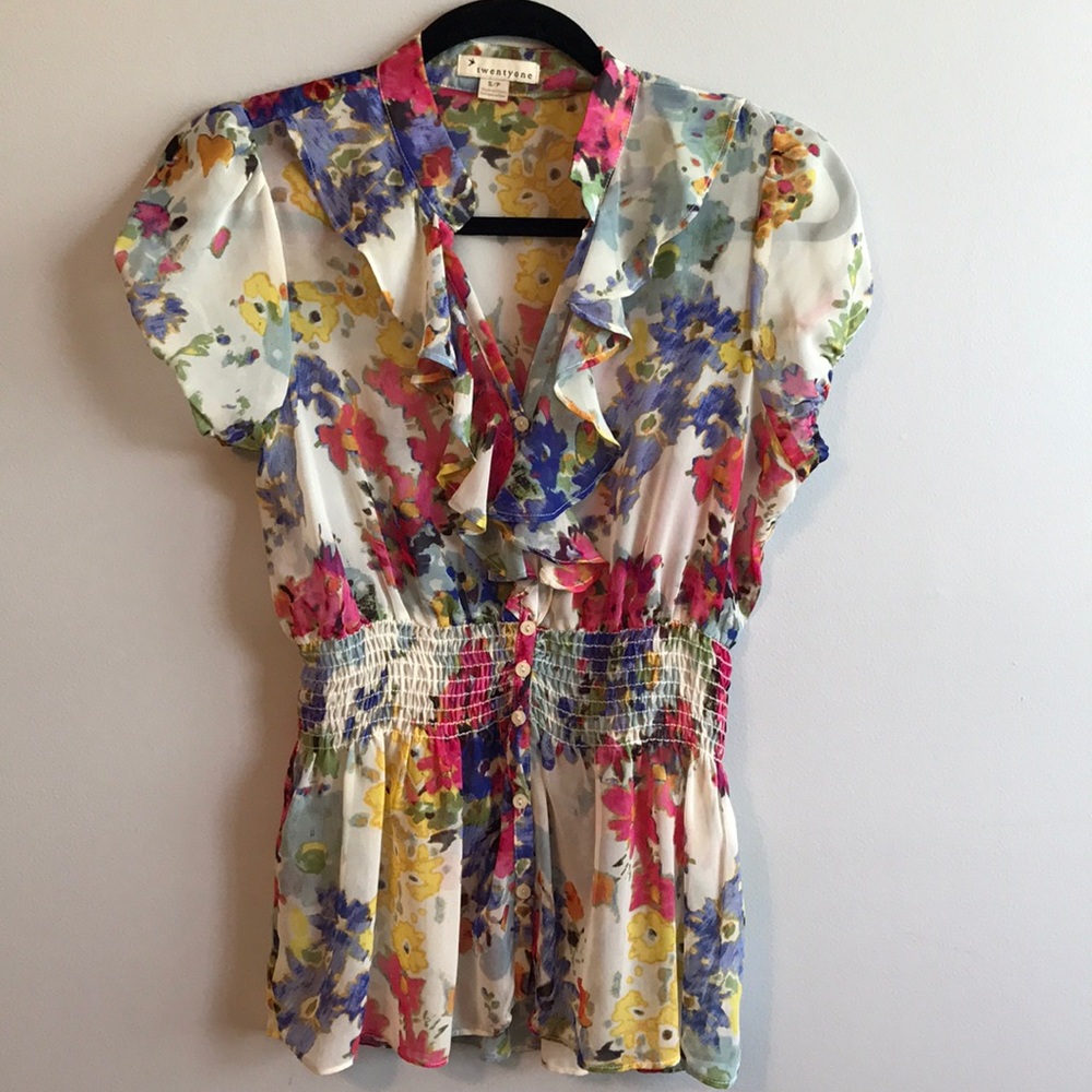 3/$15 Forever 21 Flowers Sheer Floral